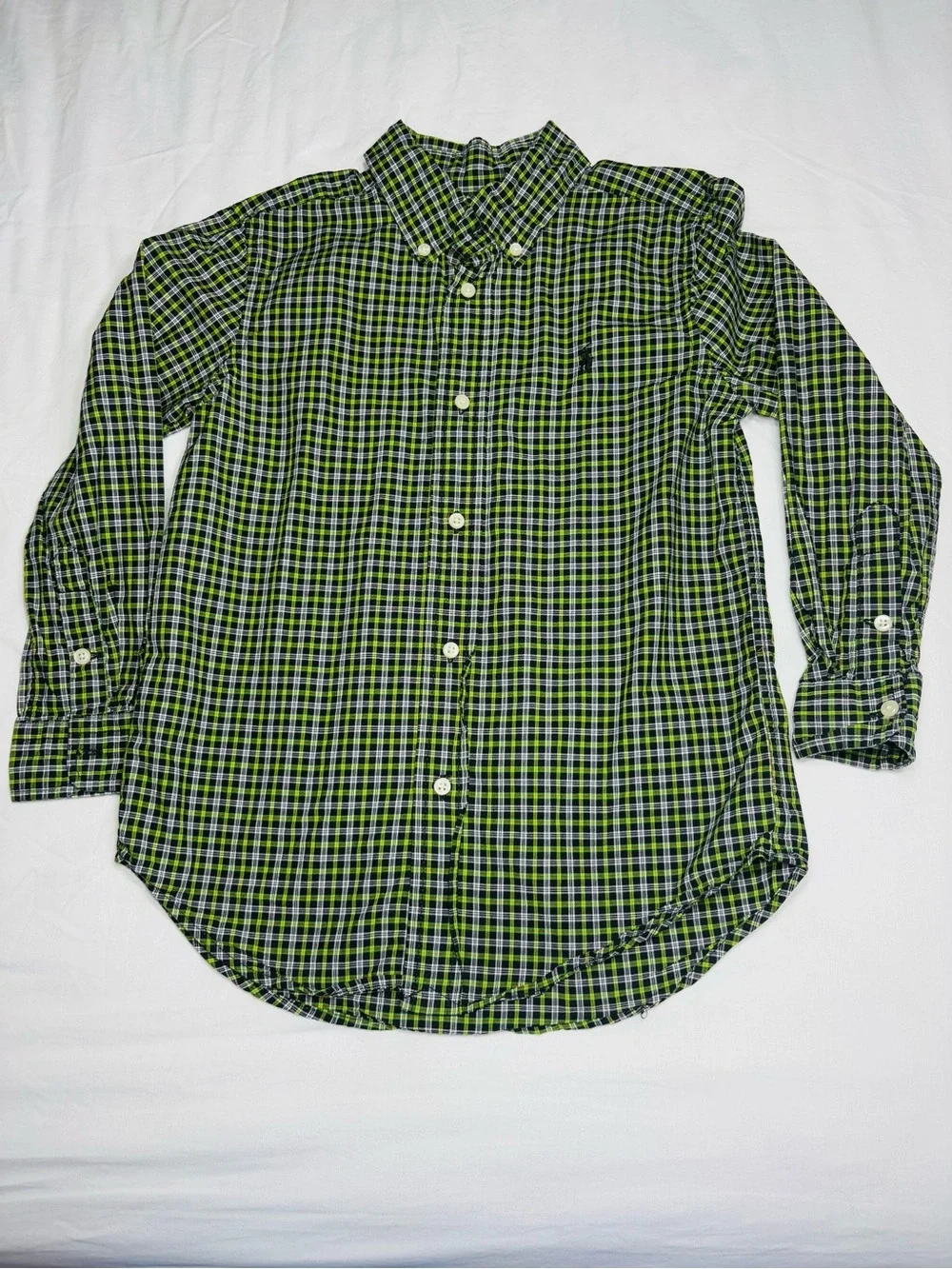 Ralph Lauren Bundle Blue Gingham & Green Plaid Button-Down Shirts
